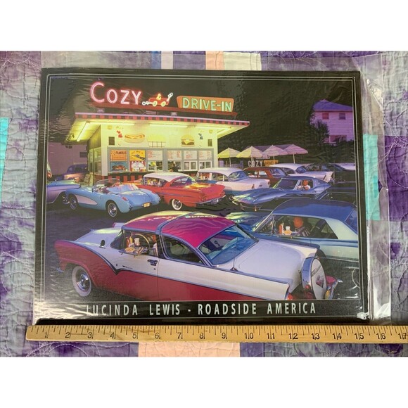 HOT ROD Cozy Drive-In 16x12.5 Roadside America Metal Tin sign Theater Wall Decor - Picture 2 of 3